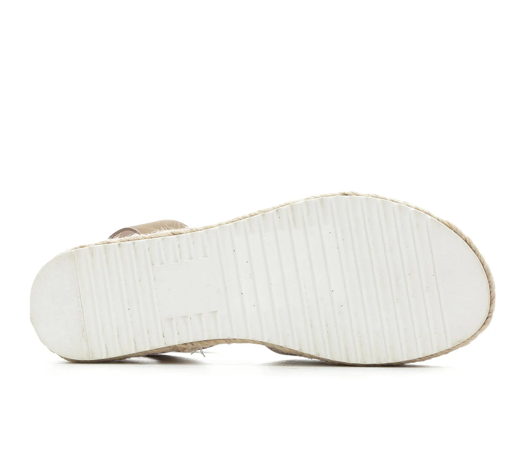 Soda Topic Open Toe Buckle Ankle Strap Espadrilles Flatform Wedge Casual Sandal (7, Dark Natural)