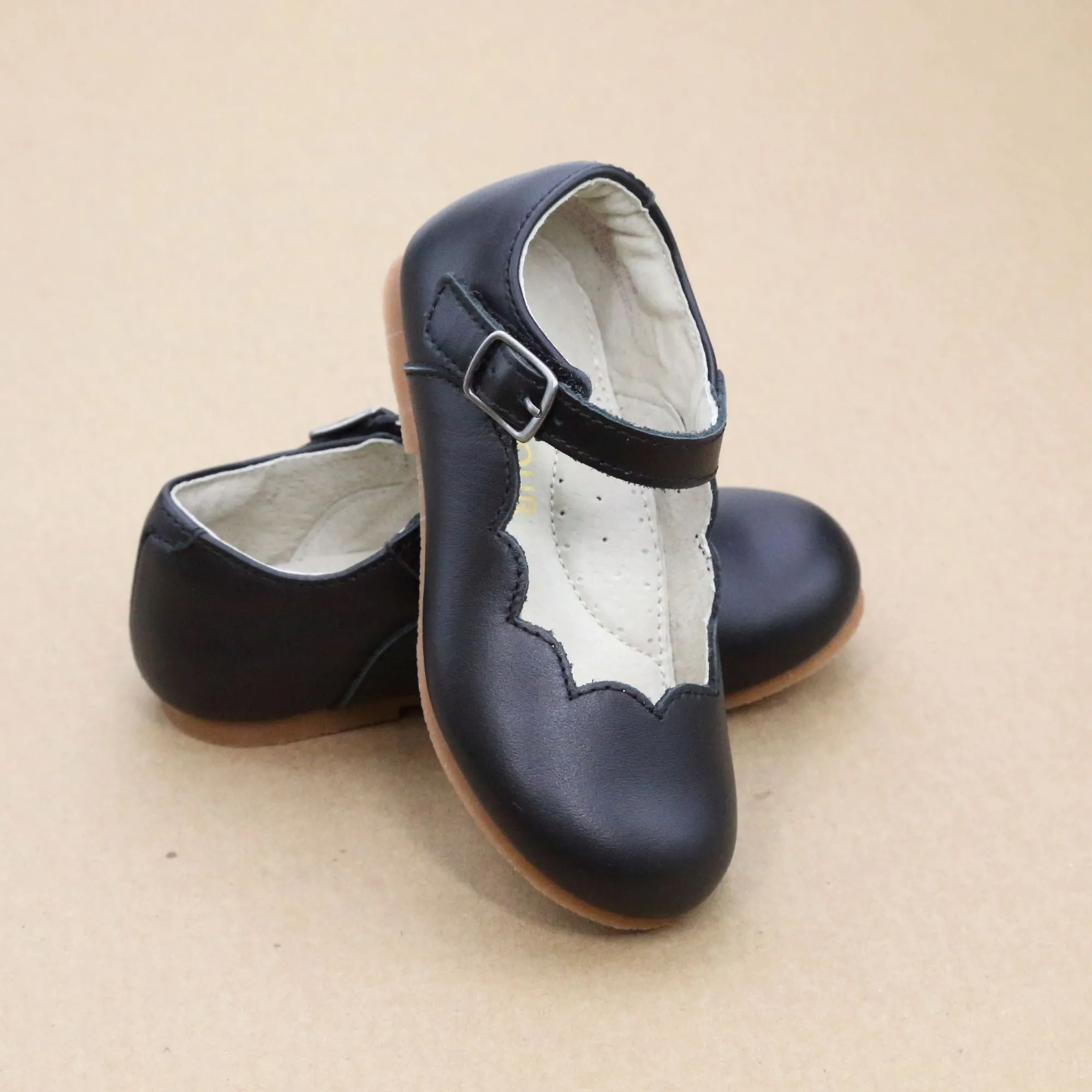 Sonia Toddler Girls Classic Scalloped Flat