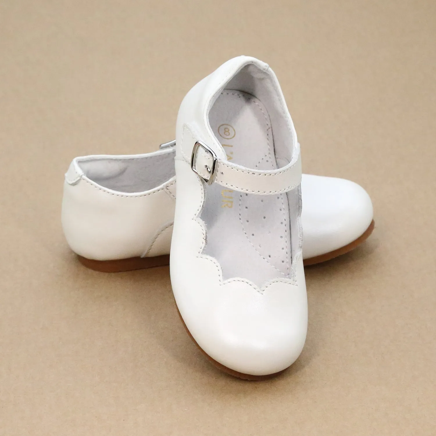Sonia Toddler Girls Classic Scalloped Flat