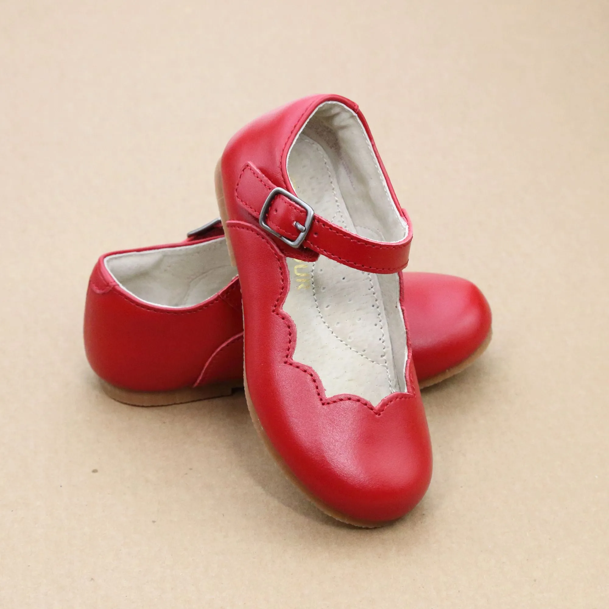 Sonia Toddler Girls Classic Scalloped Flat