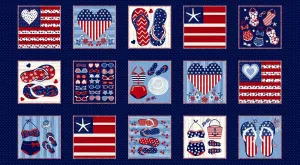Star-Spangled Beach by Studio E Fabrics  24" - 15 BLOCK PANEL