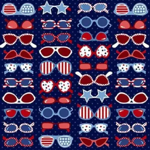 Star-Spangled Beach by Studio E Fabrics SUNGLASSES/NAVY