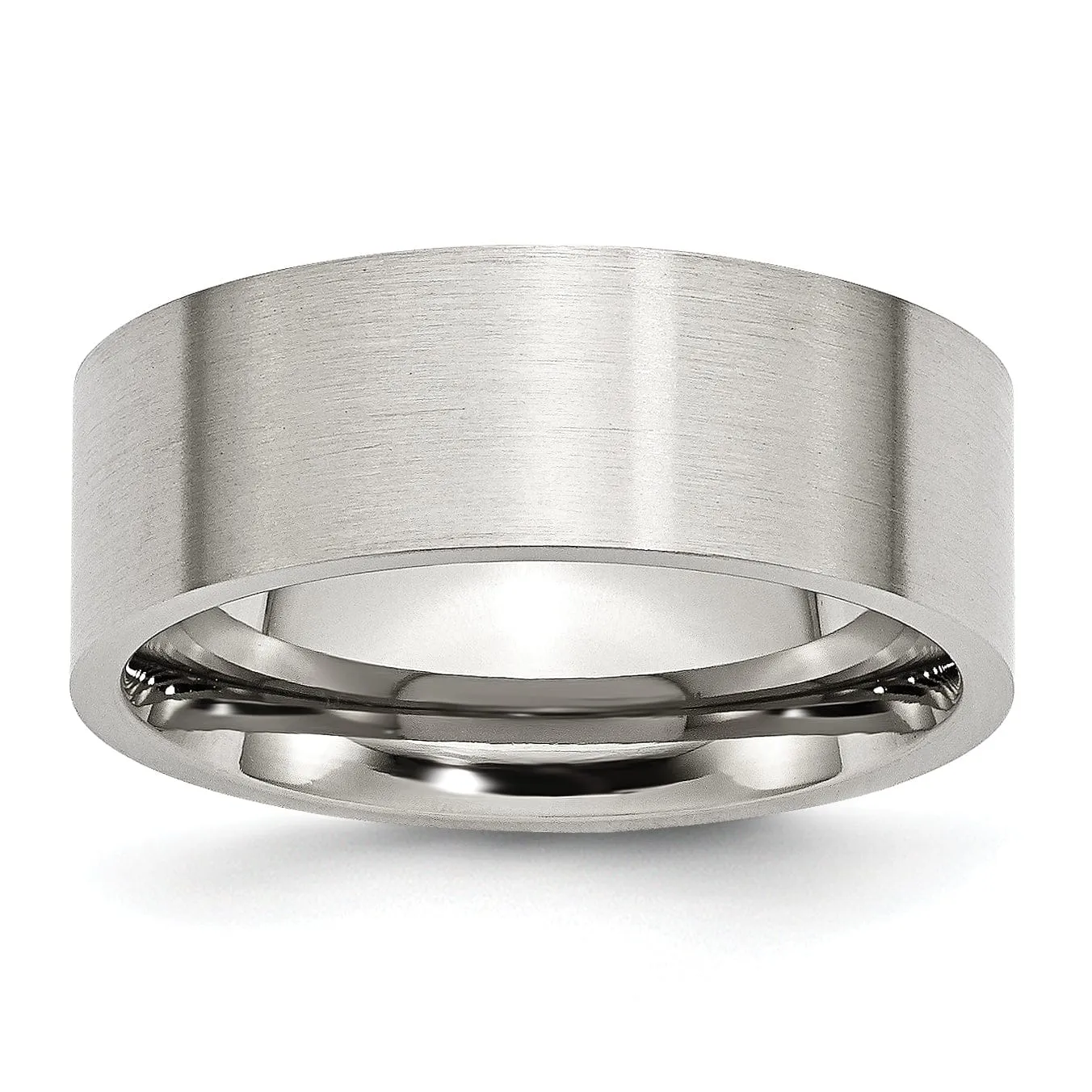 Steel Flat Brushed 8MM Band Unisex Ring