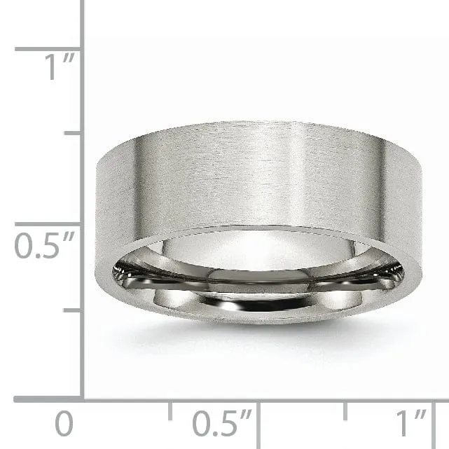 Steel Flat Brushed 8MM Band Unisex Ring