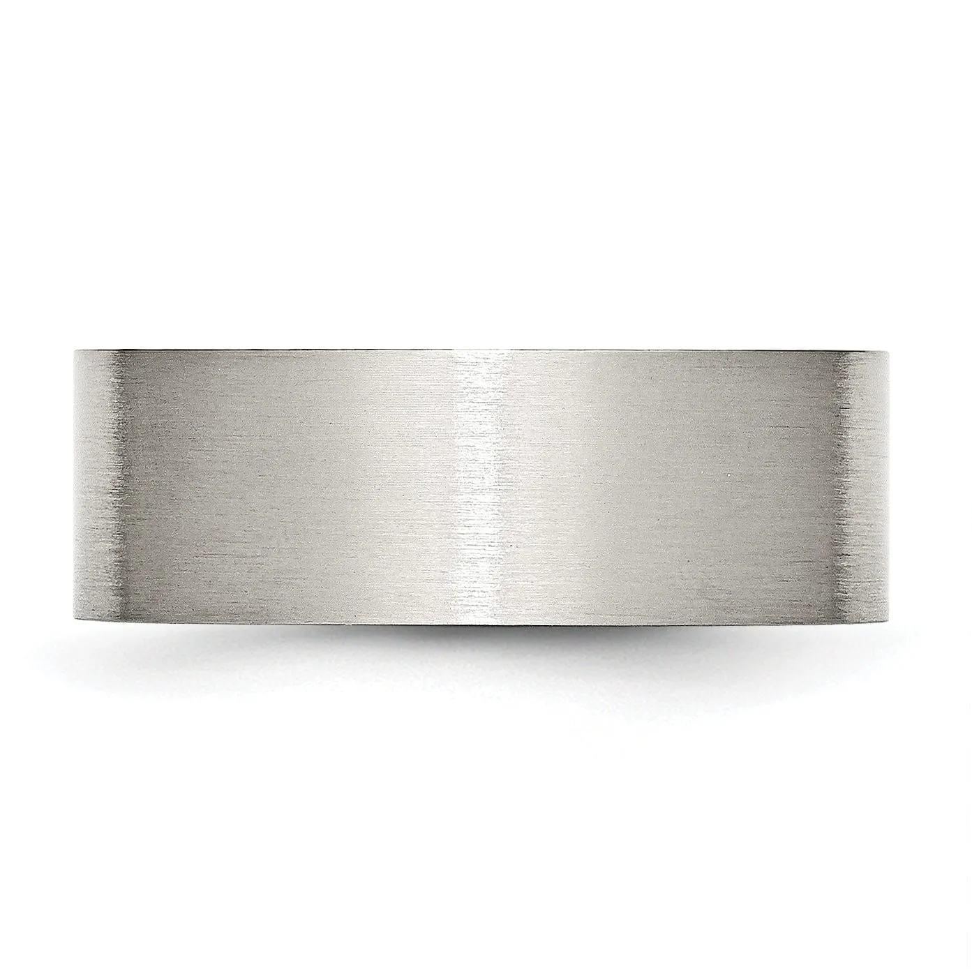 Steel Flat Brushed 8MM Band Unisex Ring