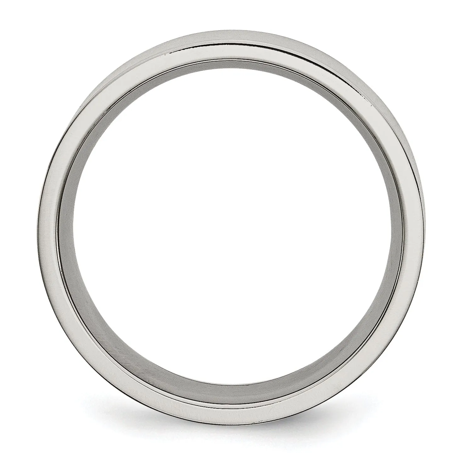 Steel Flat Brushed 8MM Band Unisex Ring