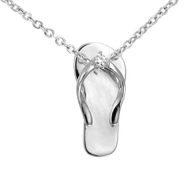Sterling Silver Beach Slipper Pendant