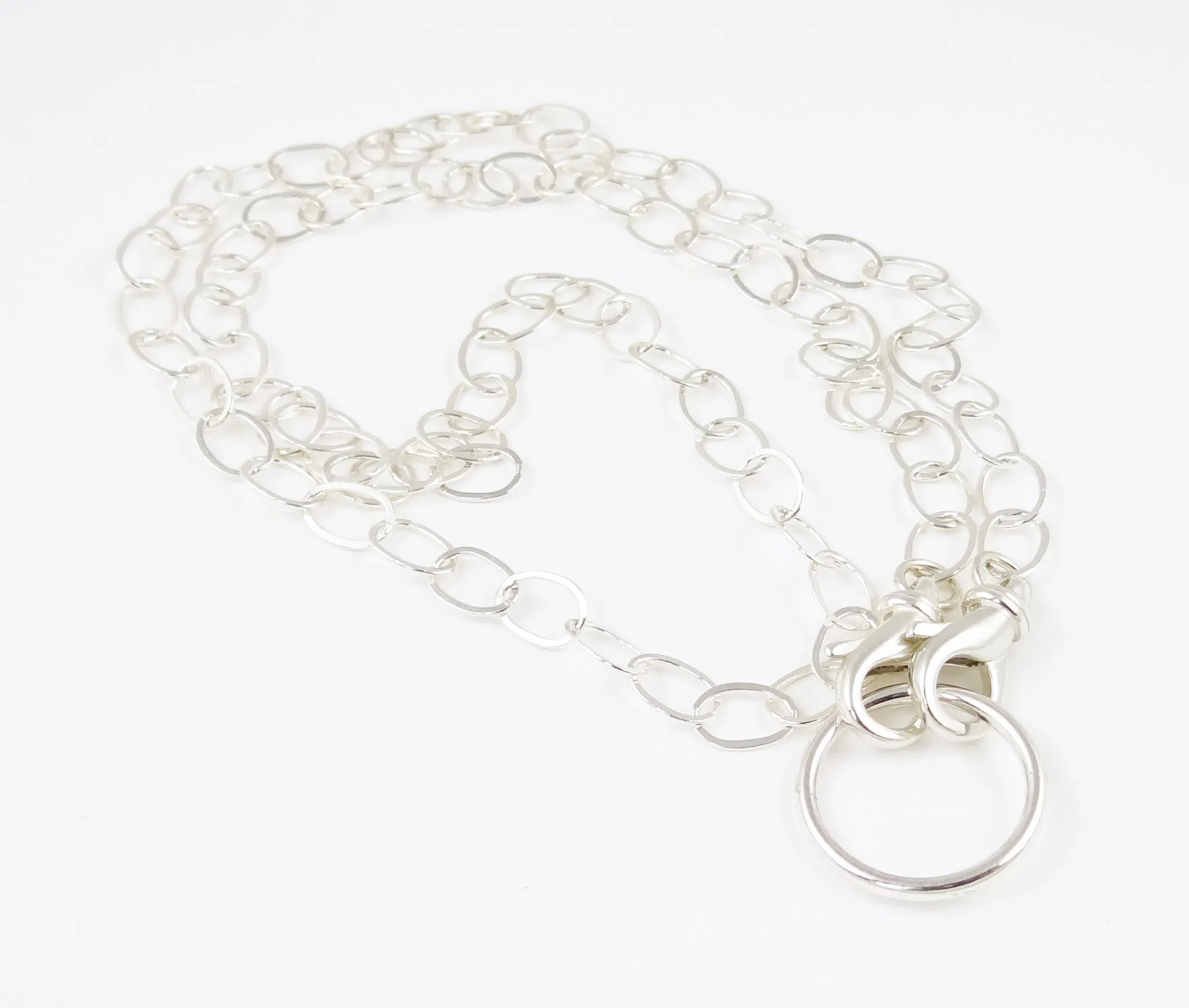 Sterling Silver Flat Oval Link Chain Eyeglass Necklace