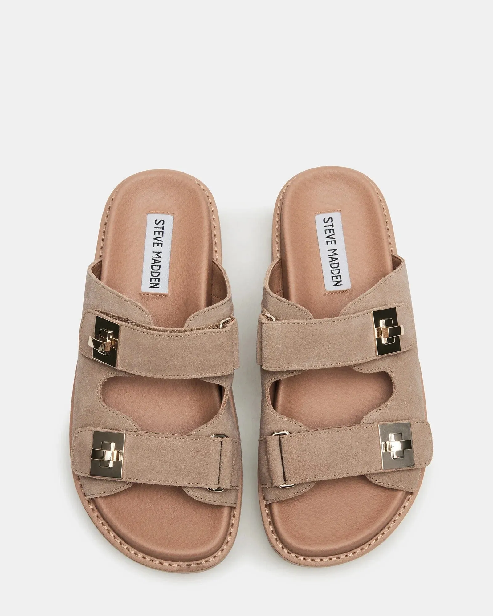 Steve Madden Big Schmona Platform Sandals In Taupe Sued