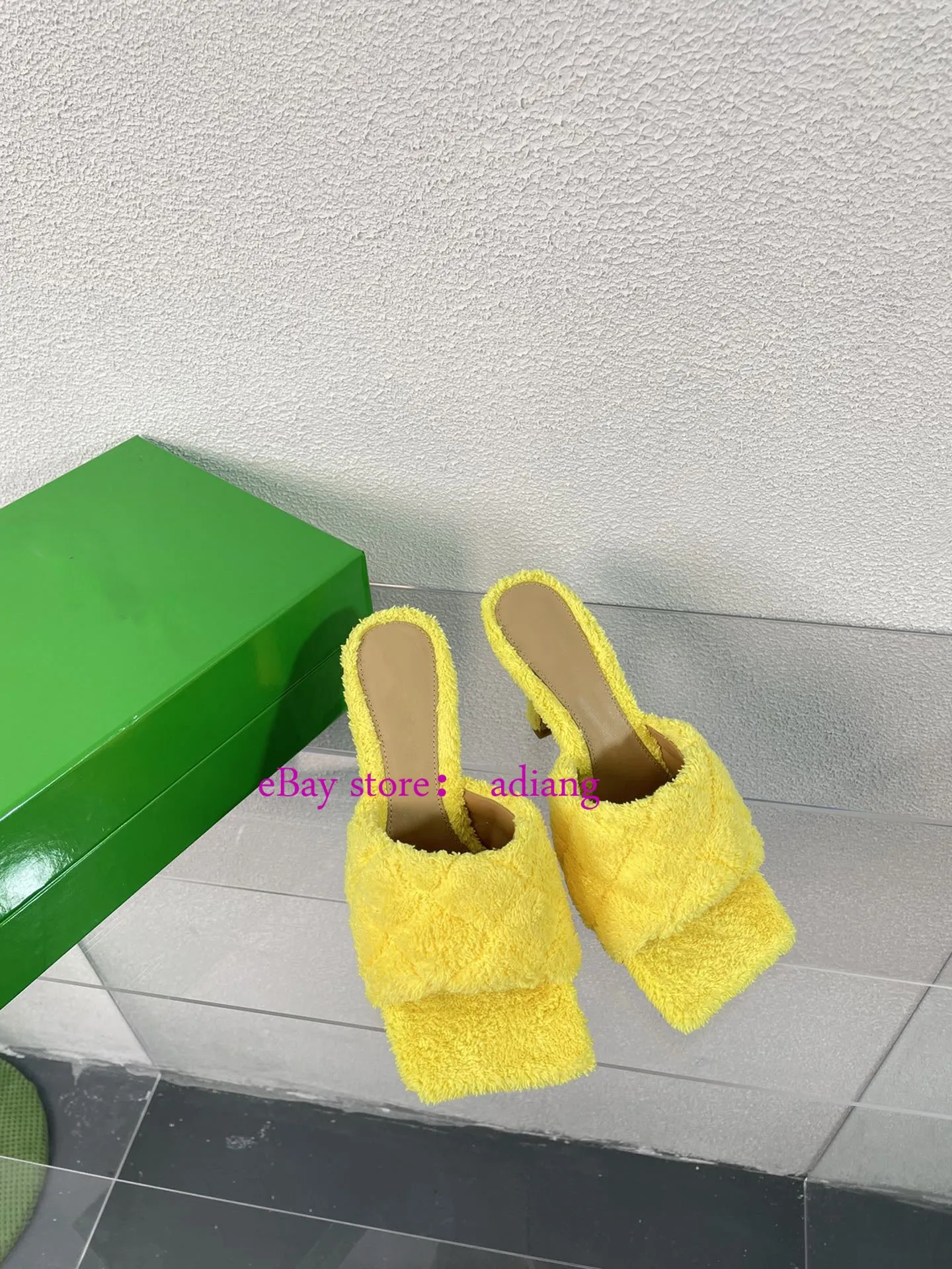 stiletto high heel fluffy slippers soft comfort fashion shoes women 35-42 high quality
