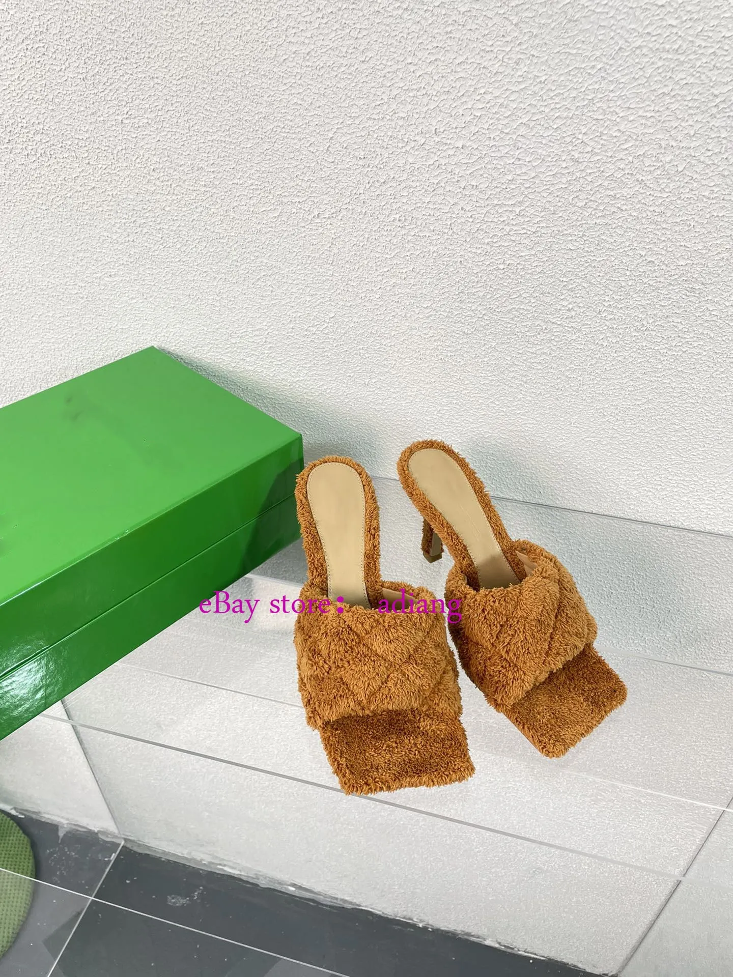 stiletto high heel fluffy slippers soft comfort fashion shoes women 35-42 high quality