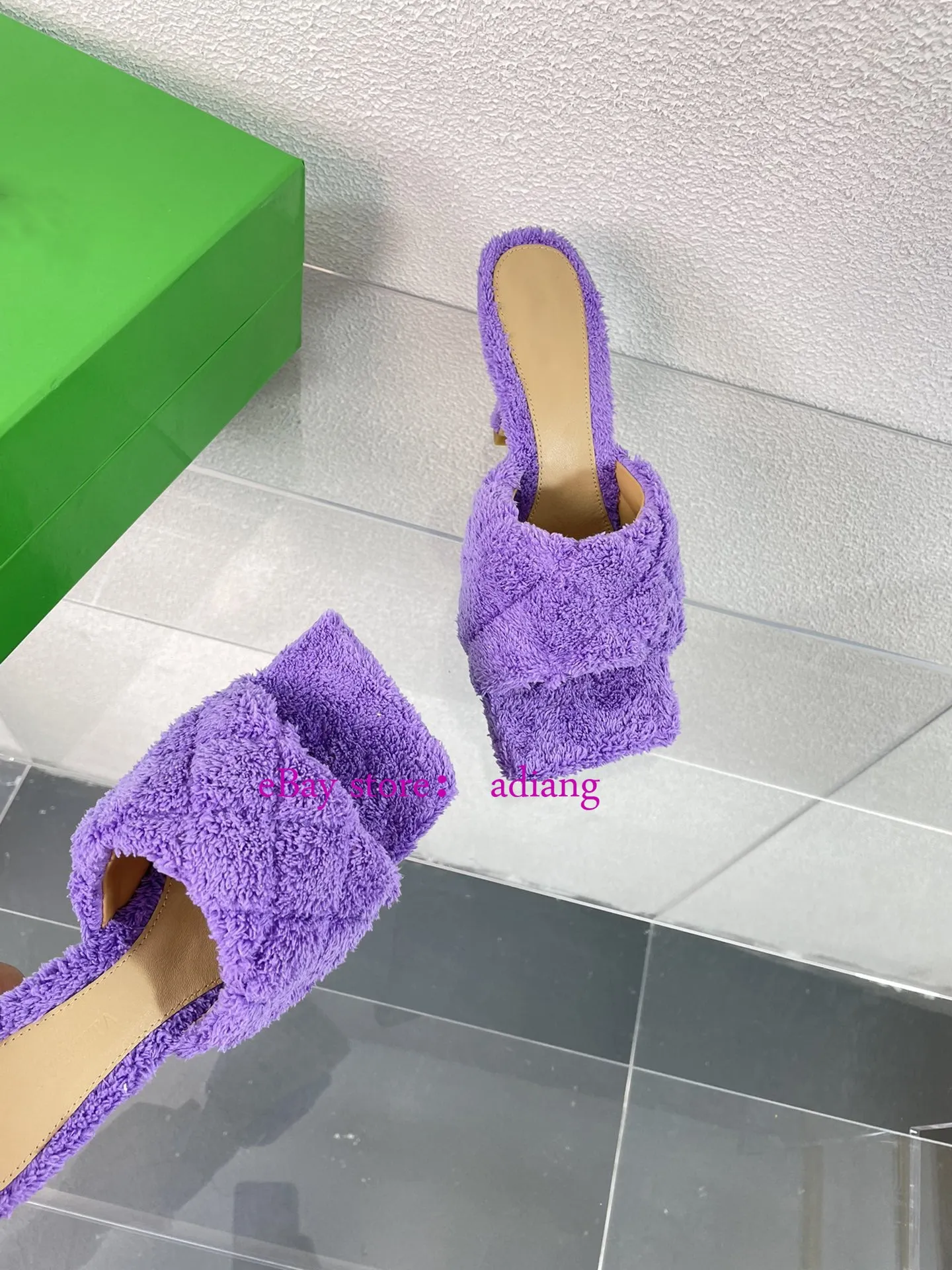 stiletto high heel fluffy slippers soft comfort fashion shoes women 35-42 high quality