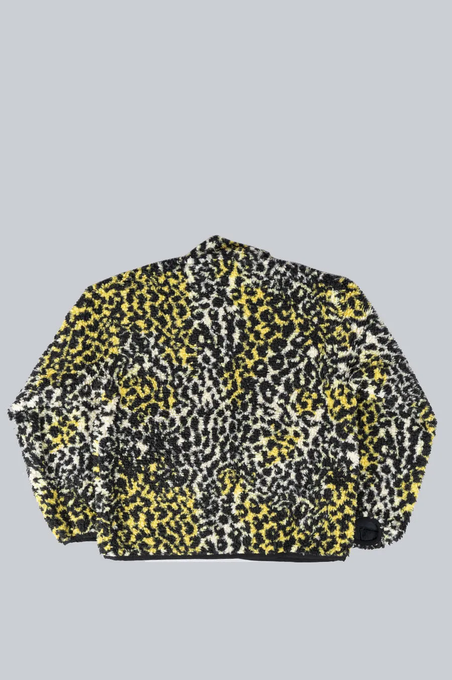 STUSSY SHERPA REVERSIBLE JACKET YELLOW LEOPARD