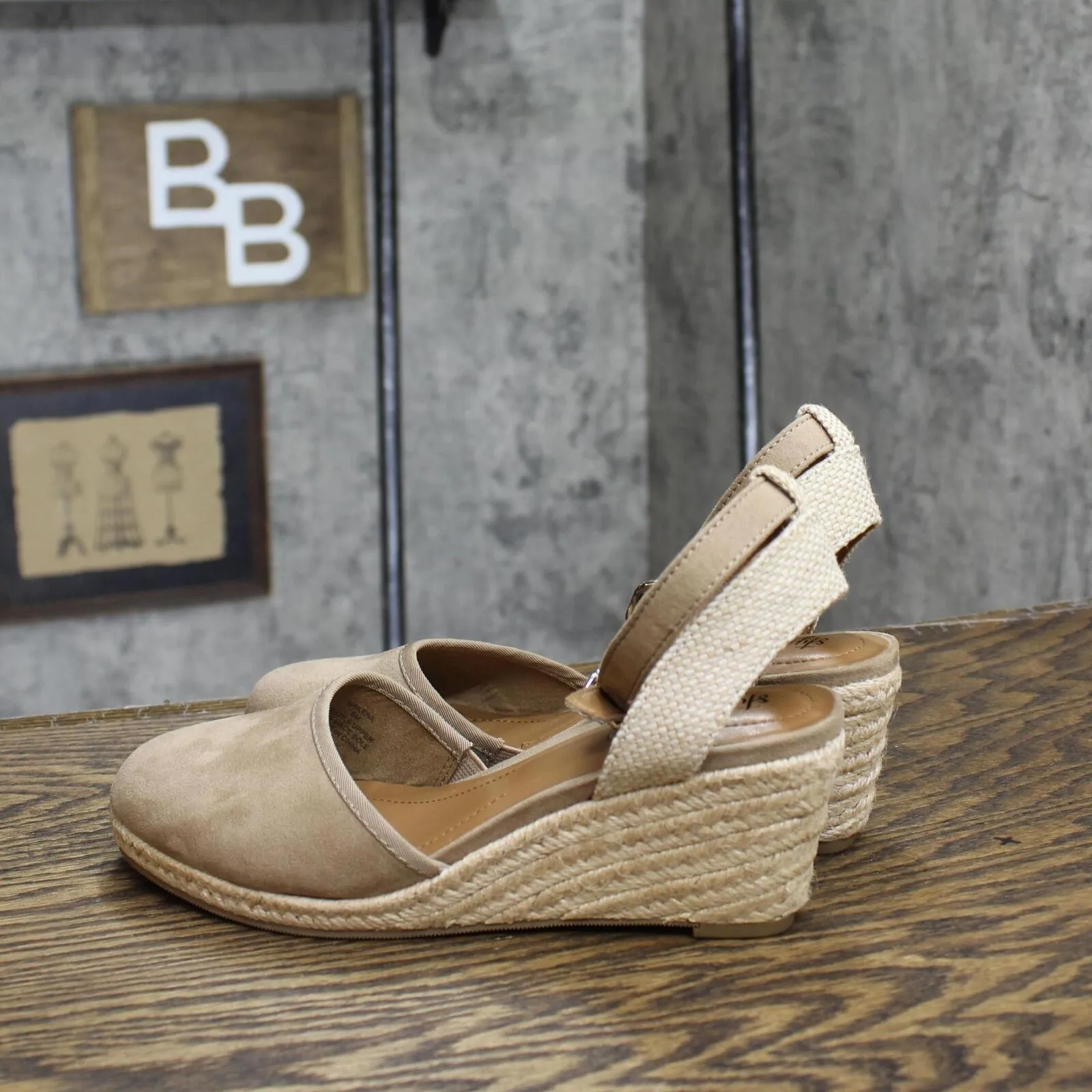 Style & Co Womens Mailena Wedge Espadrille Sandals MAILENAF Light Taupe Brown 6M