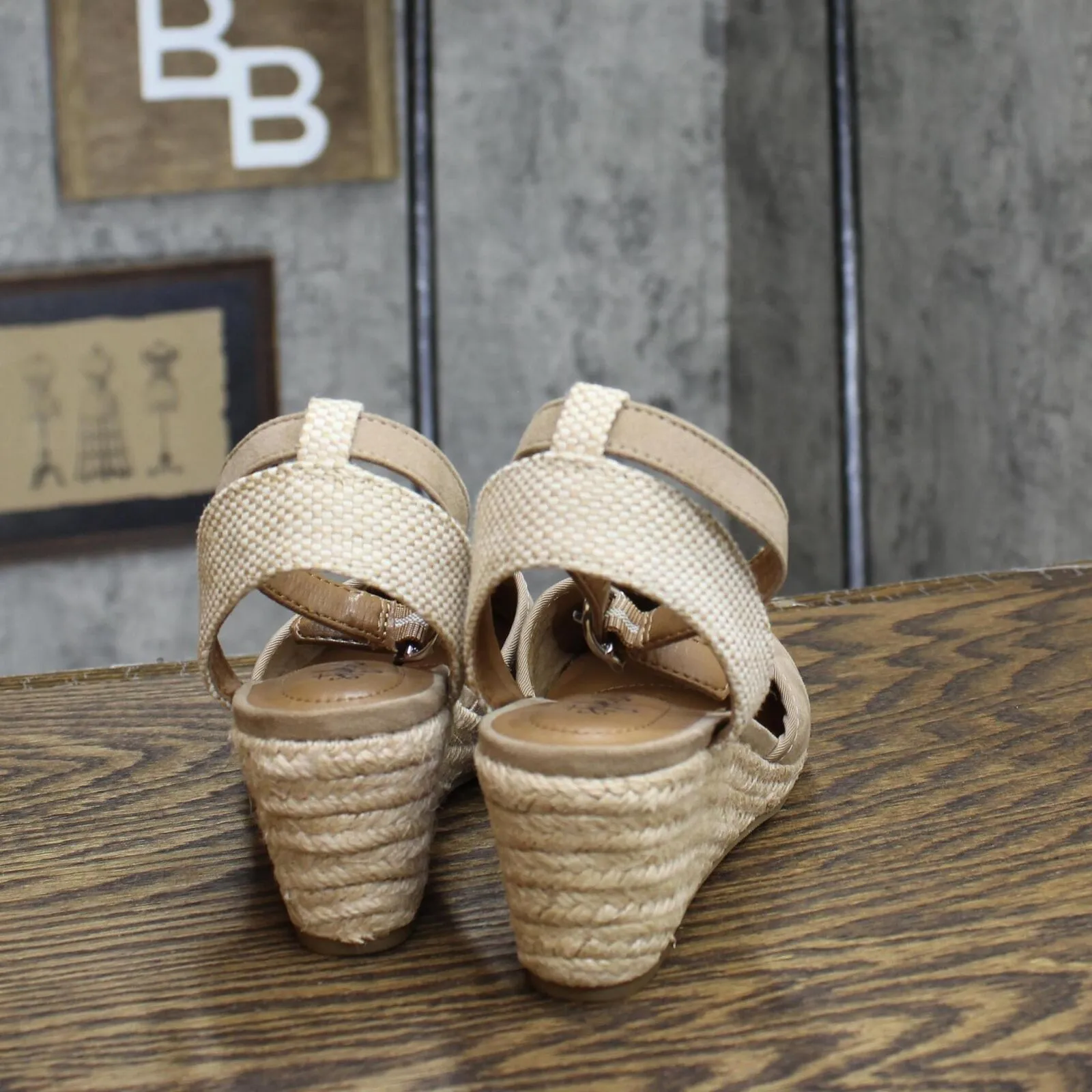 Style & Co Womens Mailena Wedge Espadrille Sandals MAILENAF Light Taupe Brown 6M