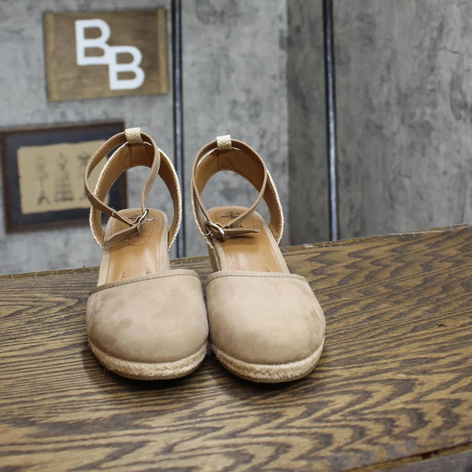 Style & Co Womens Mailena Wedge Espadrille Sandals MAILENAF Light Taupe Brown 6M