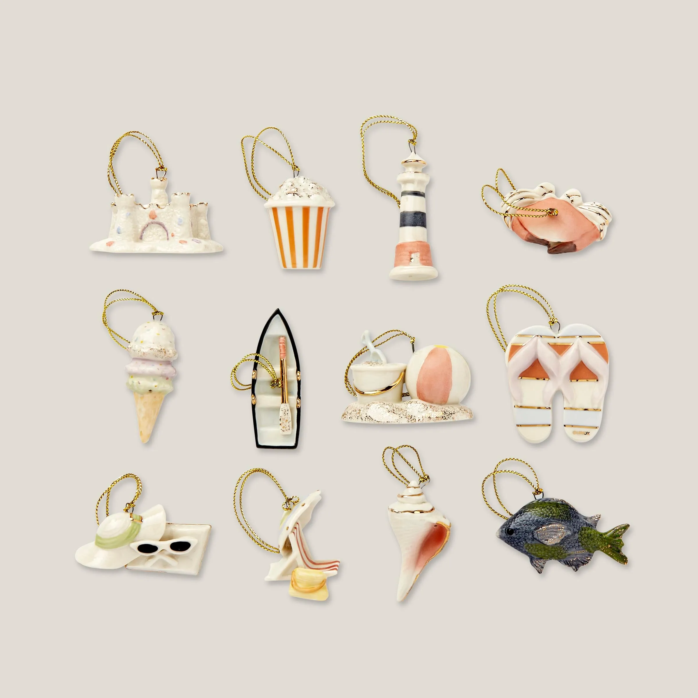 Summer 12-Piece Mini Ornament & Tree Set