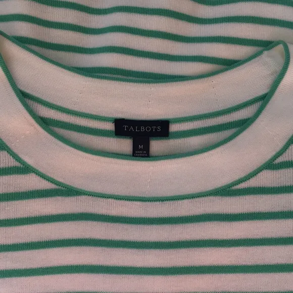 TALBOTS | COTTON BLEND SWEATER SHELL - TIPPED WITH STRIPES