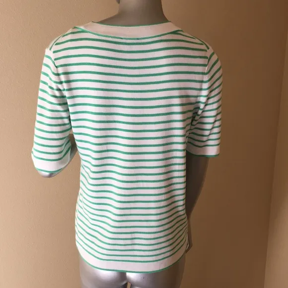 TALBOTS | COTTON BLEND SWEATER SHELL - TIPPED WITH STRIPES