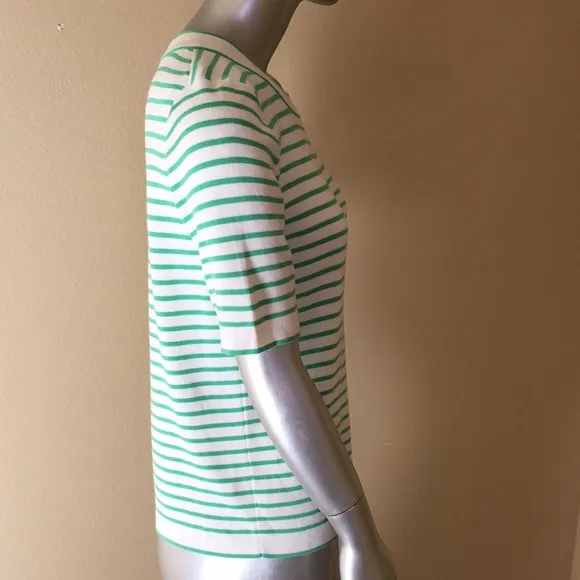 TALBOTS | COTTON BLEND SWEATER SHELL - TIPPED WITH STRIPES