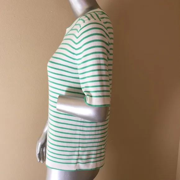 TALBOTS | COTTON BLEND SWEATER SHELL - TIPPED WITH STRIPES