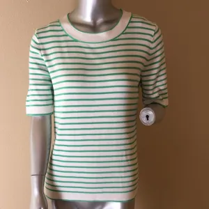 TALBOTS | COTTON BLEND SWEATER SHELL - TIPPED WITH STRIPES