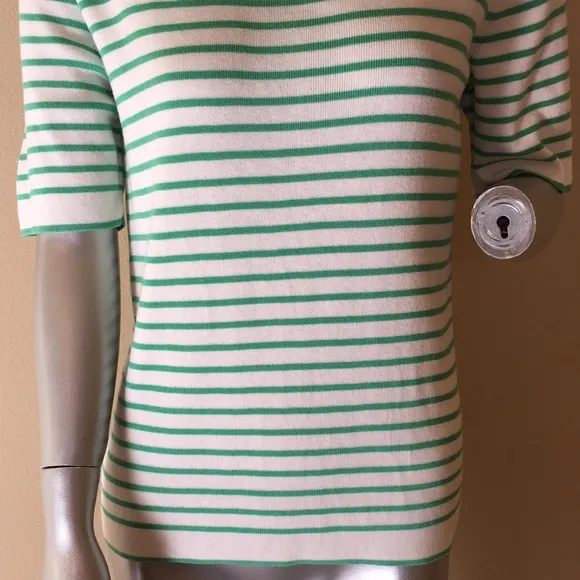 TALBOTS | COTTON BLEND SWEATER SHELL - TIPPED WITH STRIPES