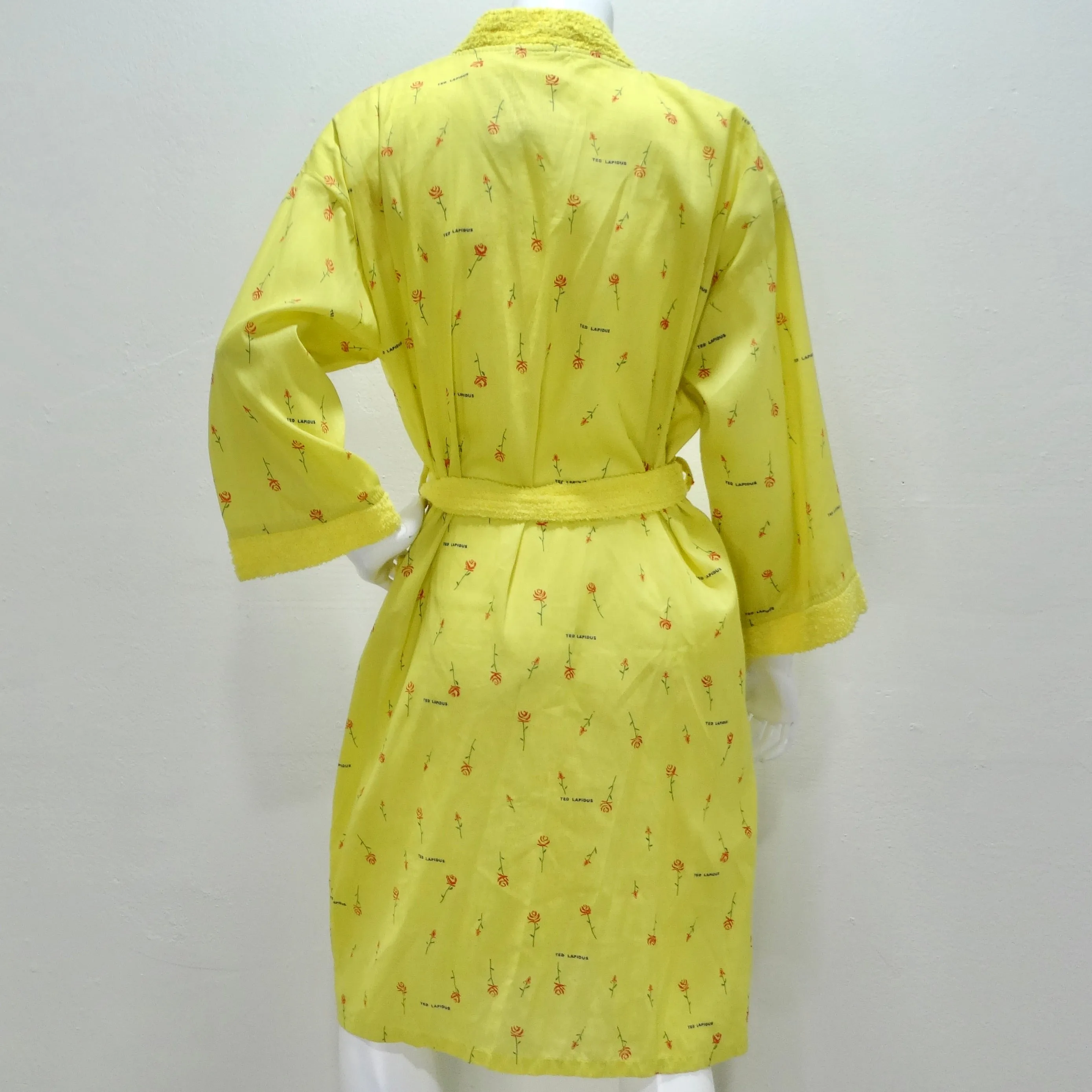 Ted Lapidus 1980s Rose Print Robe