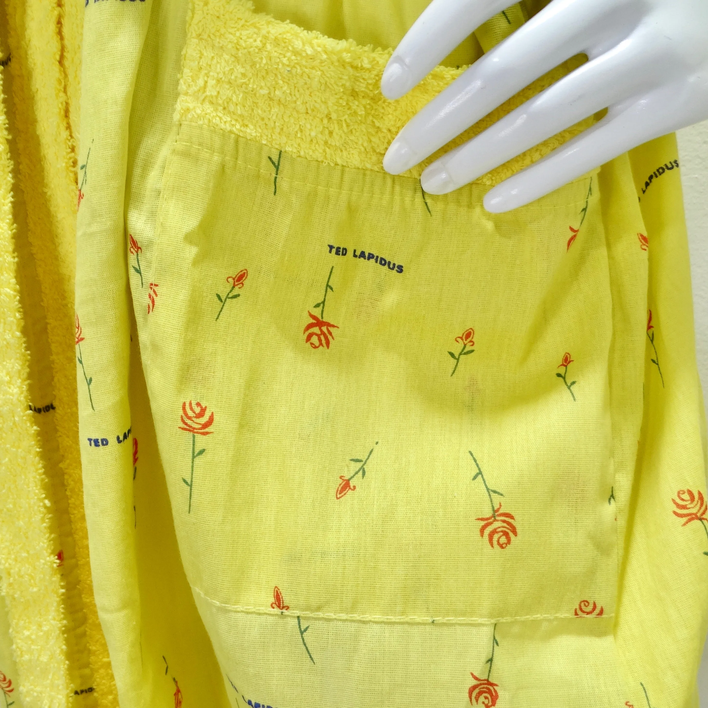Ted Lapidus 1980s Rose Print Robe