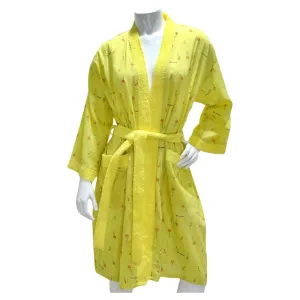 Ted Lapidus 1980s Rose Print Robe