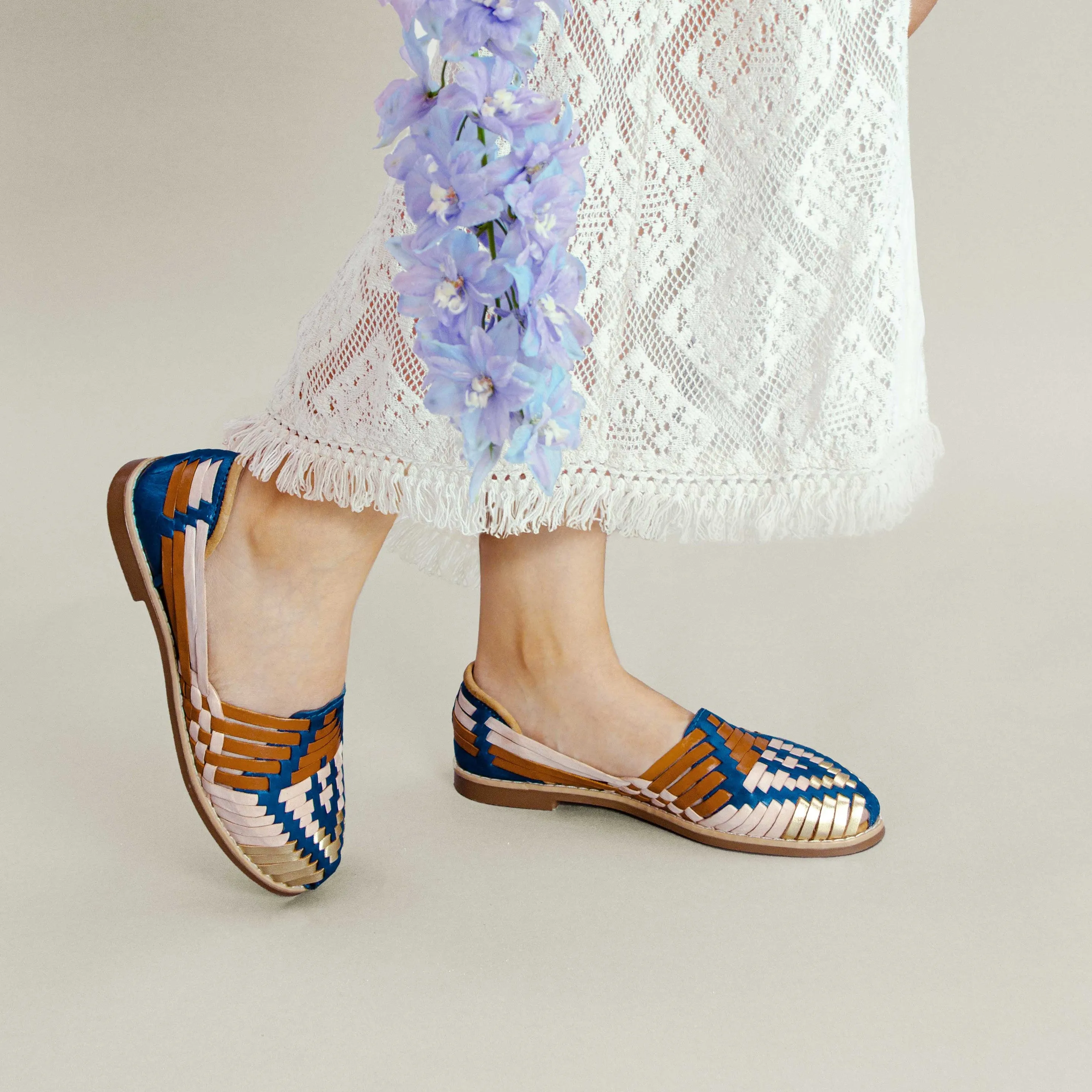 The Artesano Leather Huarache Flat Sandals