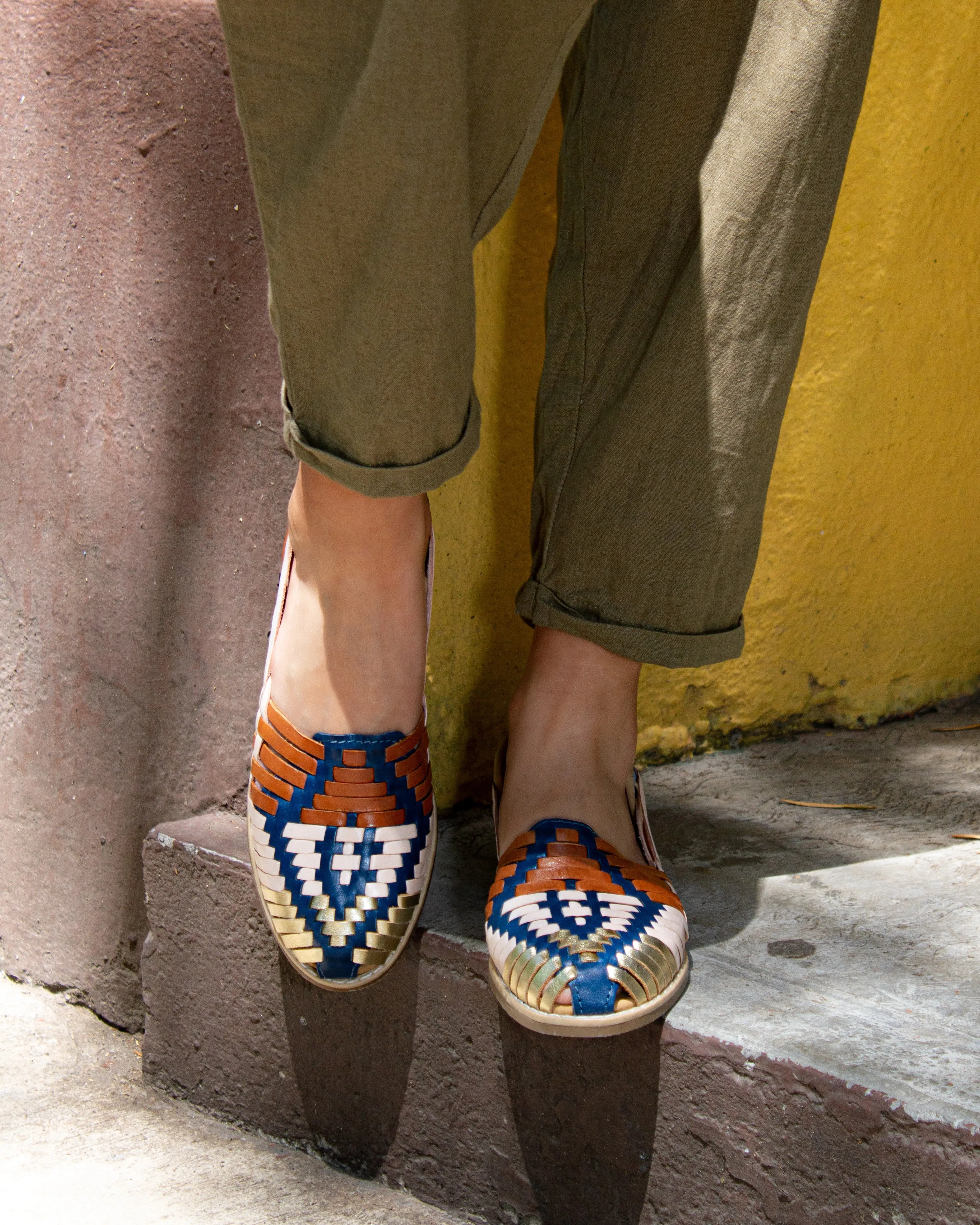 The Artesano Leather Huarache Flat Sandals