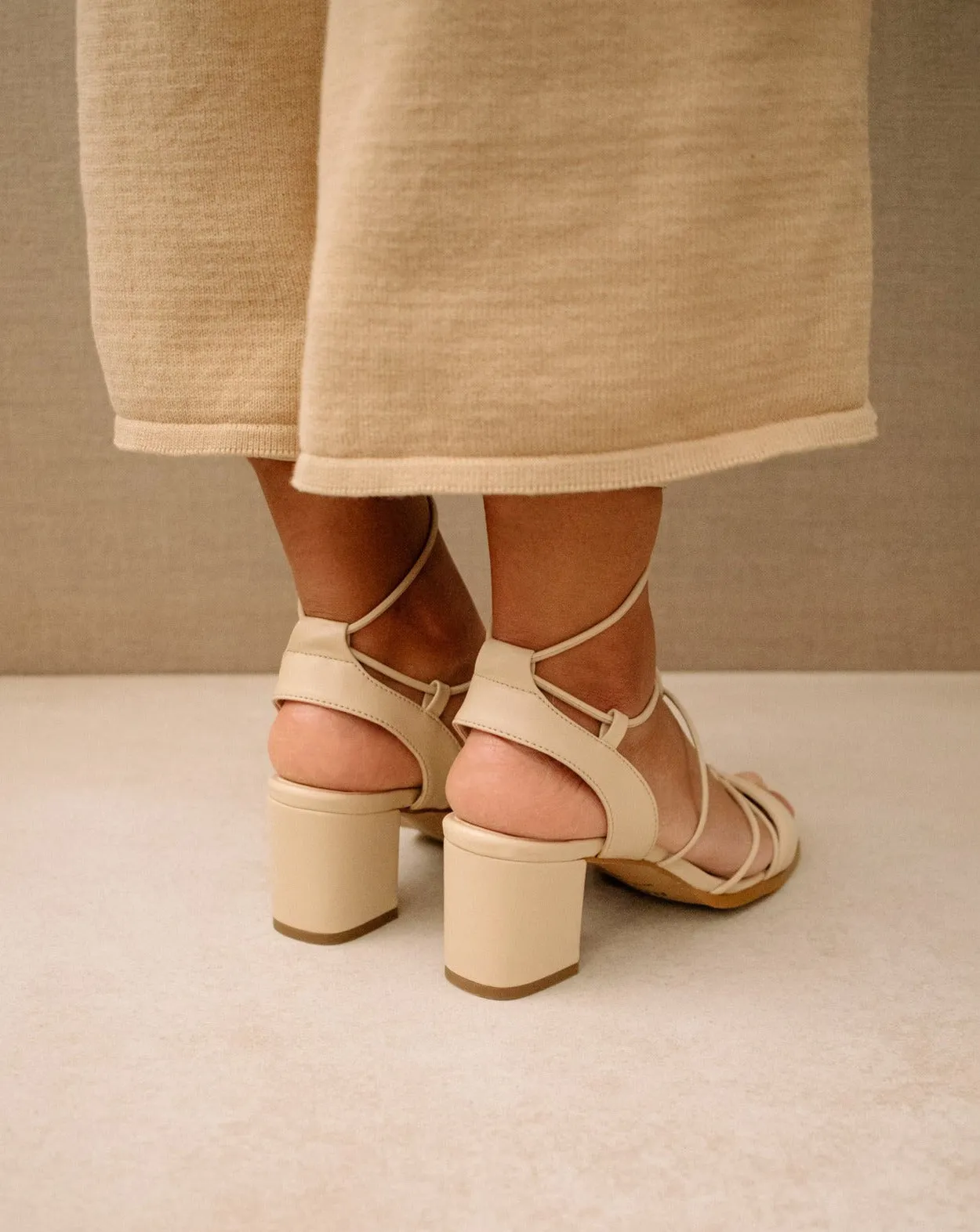 The Sophie VEGAN Leather Sandal by Aloha's - Beige
