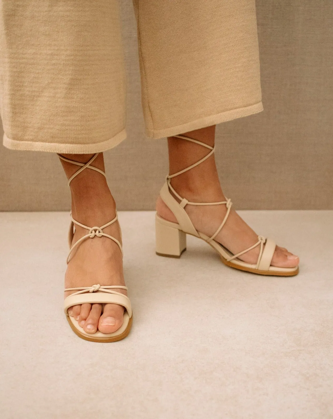 The Sophie VEGAN Leather Sandal by Aloha's - Beige