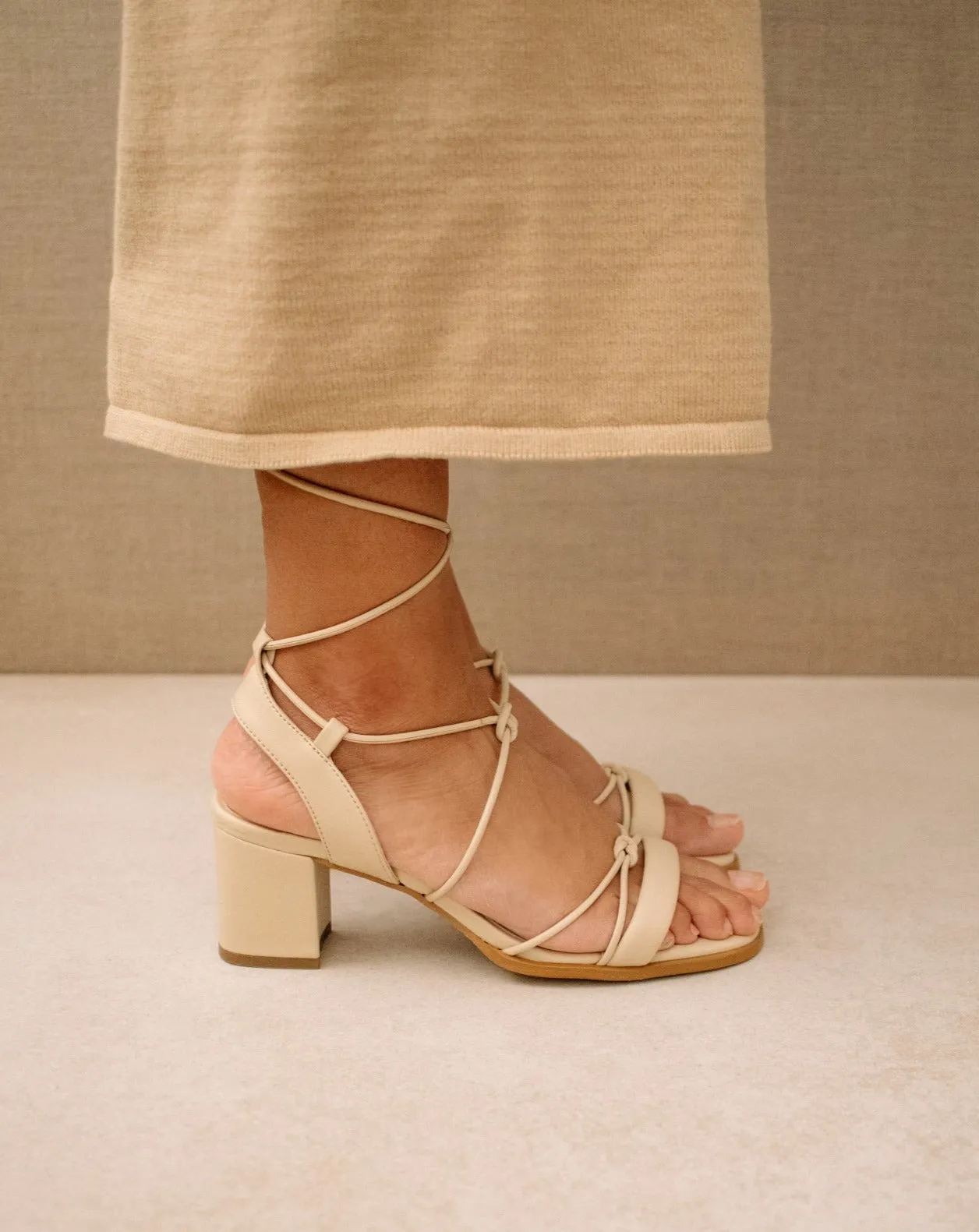 The Sophie VEGAN Leather Sandal by Aloha's - Beige