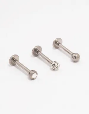 Titanium Ball Flat Back 3-Pack