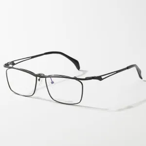 Titanium Vintage Square Flip Cover Eyeglasses Frames 11488