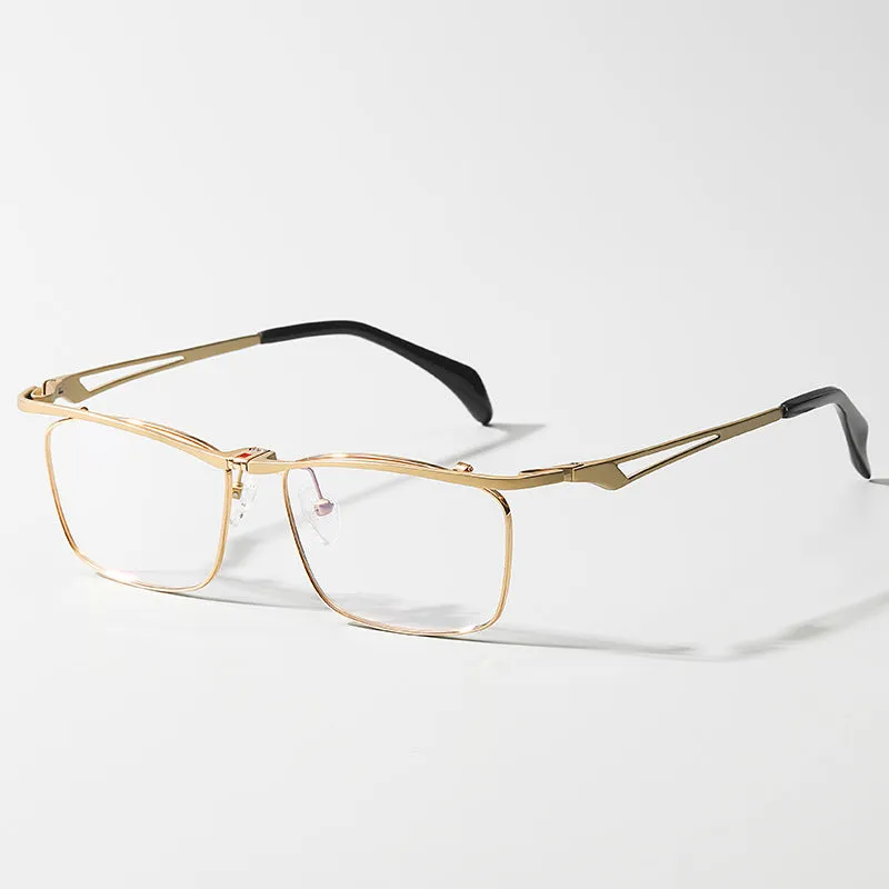 Titanium Vintage Square Flip Cover Eyeglasses Frames 11488