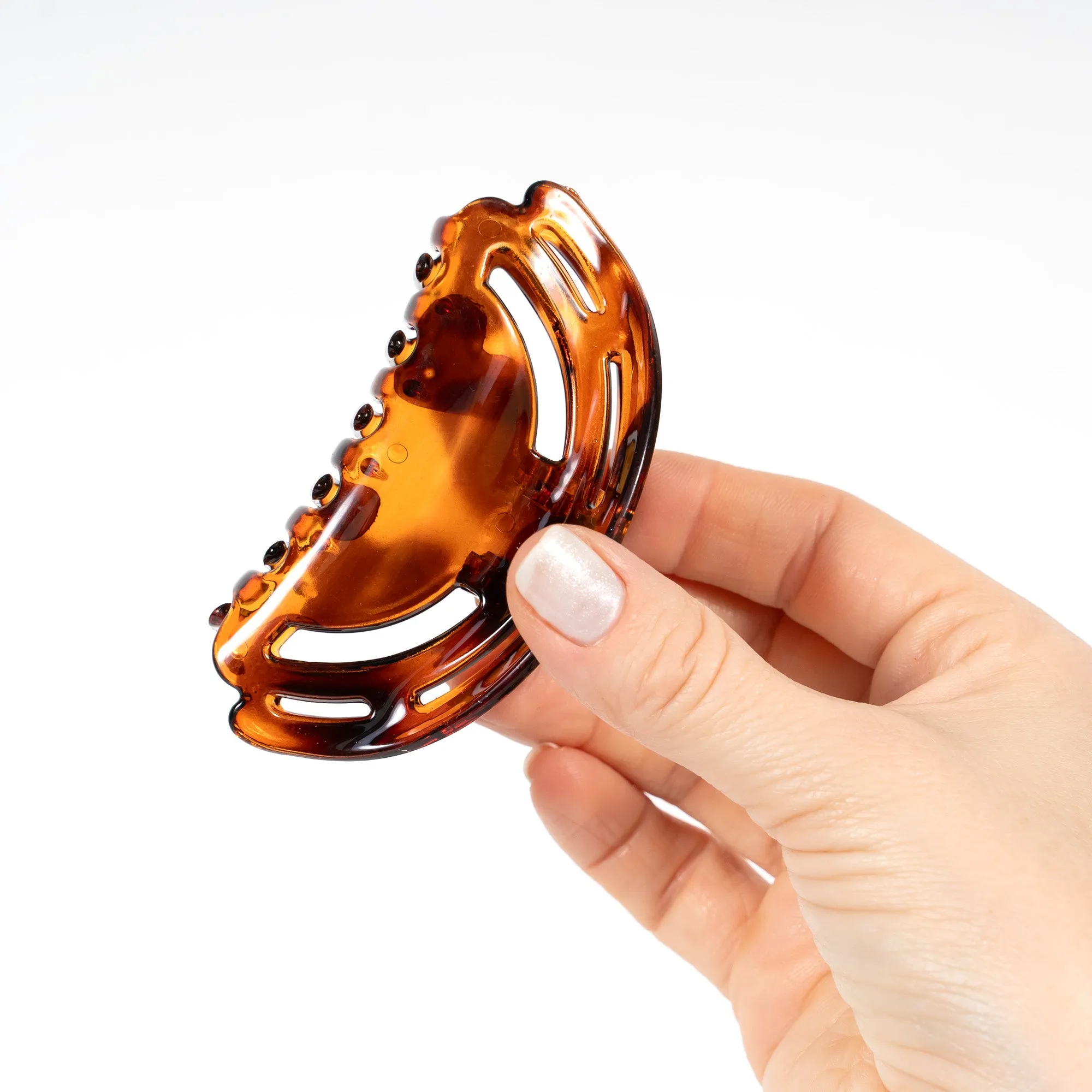 Tortoise Plastic Flat Teeth Hair Clamp