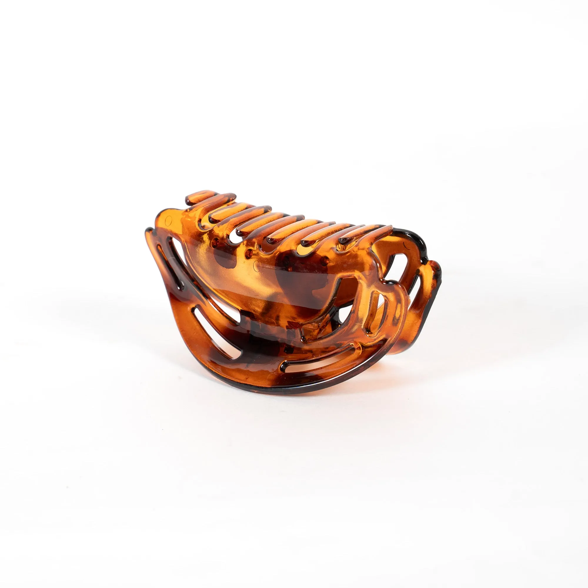 Tortoise Plastic Flat Teeth Hair Clamp