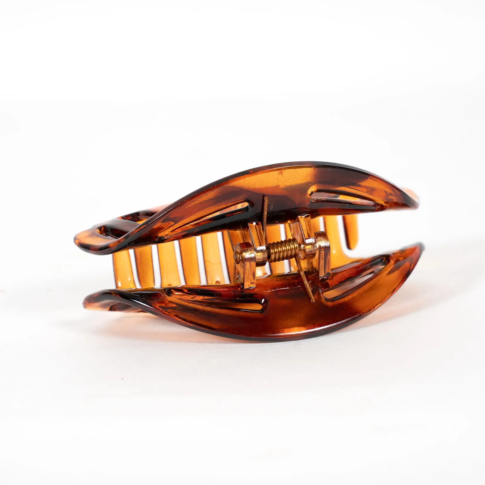 Tortoise Plastic Flat Teeth Hair Clamp