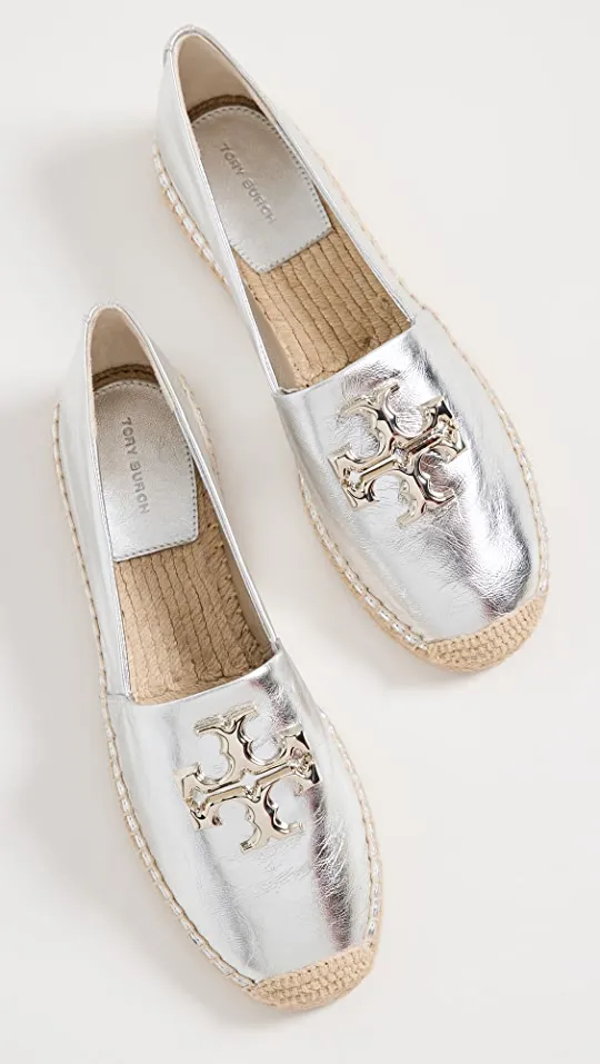 TORY BURCH ELEANOR METALLIC LEATHER ESPADRILLES