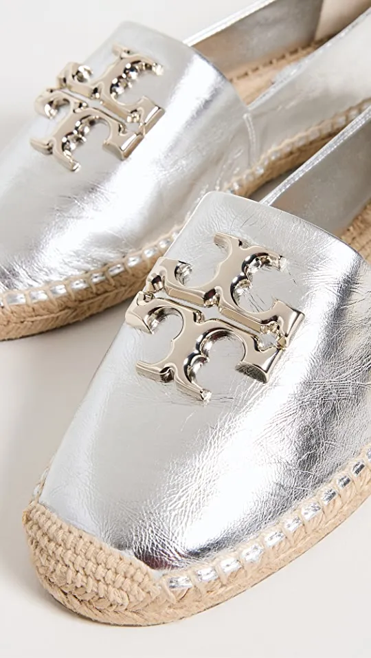 TORY BURCH ELEANOR METALLIC LEATHER ESPADRILLES