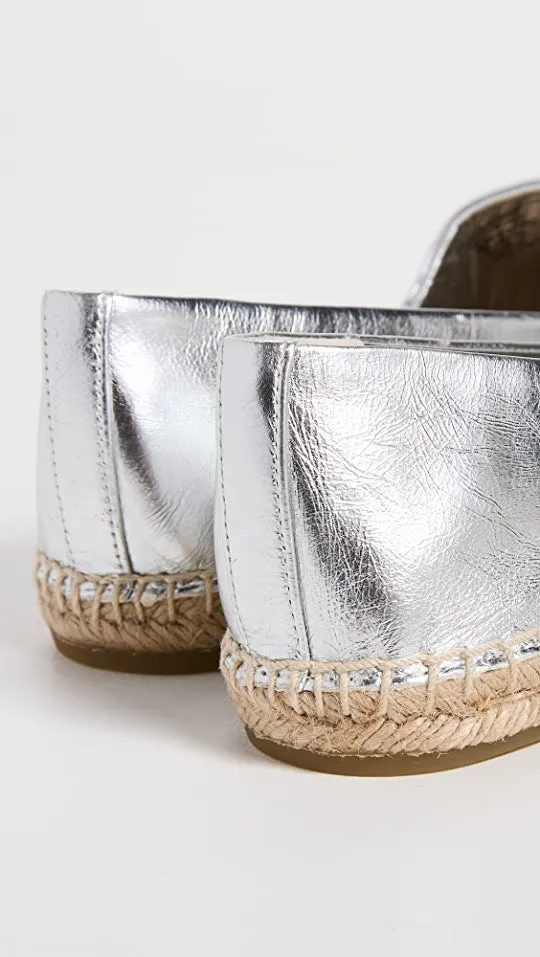 TORY BURCH ELEANOR METALLIC LEATHER ESPADRILLES