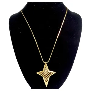 Trifari Gold Tone Star Pendent Necklace