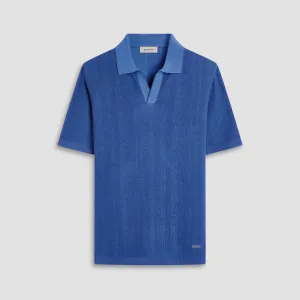 Two-Tone Rib Stitch Short Sleeve Johnny Sweater