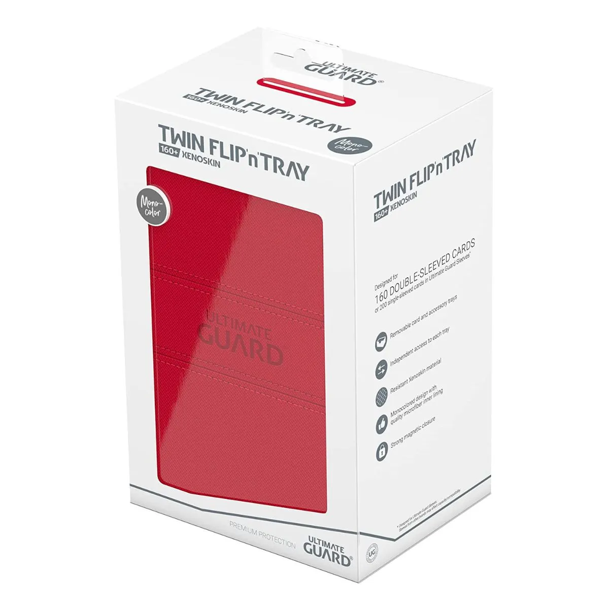 Ultimate Guard Flip n Tray 160  XenoSkin Monocolor Red Deck Box