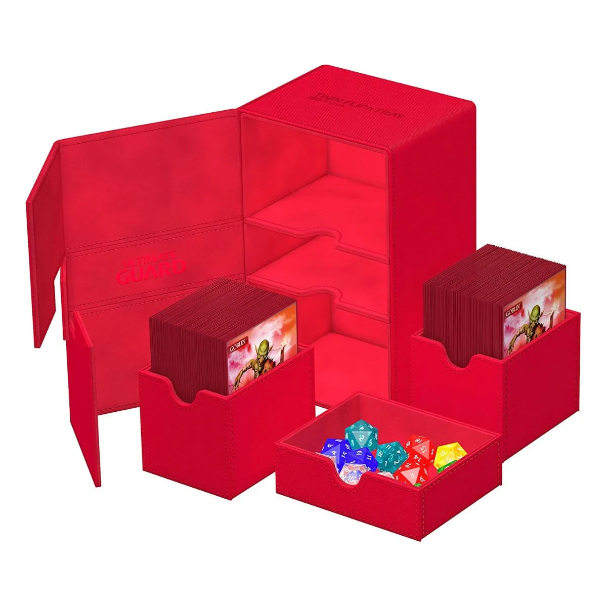 Ultimate Guard Flip n Tray 160  XenoSkin Monocolor Red Deck Box