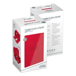 Ultimate Guard Twin Flip n Tray 200  XenoSkin Monocolor Red Deck Box