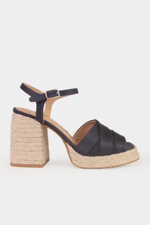Valentina Platform Sandal in Azul Noche